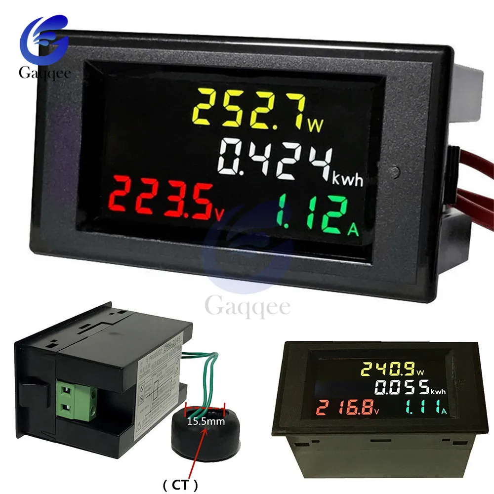 100A AC 80 V-450 V светодиодный цифровой вольтметр Амперметр AC 110V 220V силовой измеритель напряжения тока зарядное устройство тестер детектор монитор