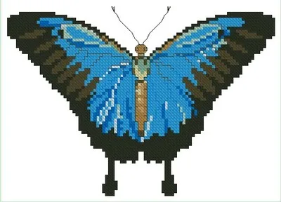Needlework 14CT 16CT Cross Stitch DIY Count Blue butterfly 3 | Дом и сад