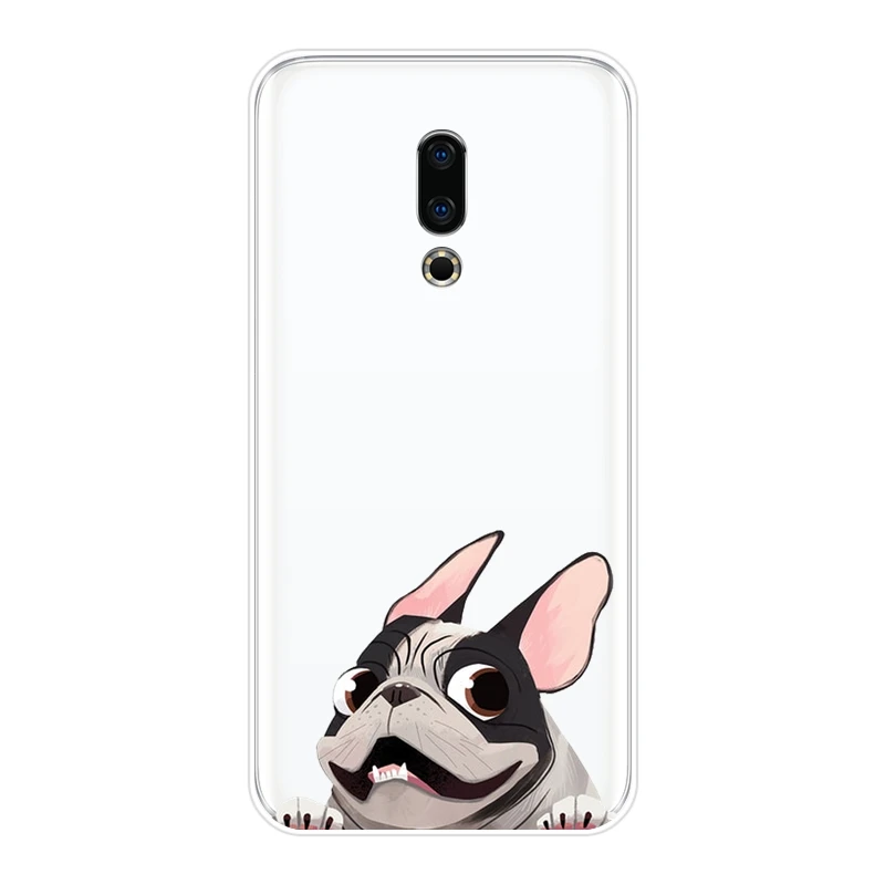 Чехол накладка из ТПУ с изображением мопса французского бульдога для Meizu 15 Lite 16 Plus