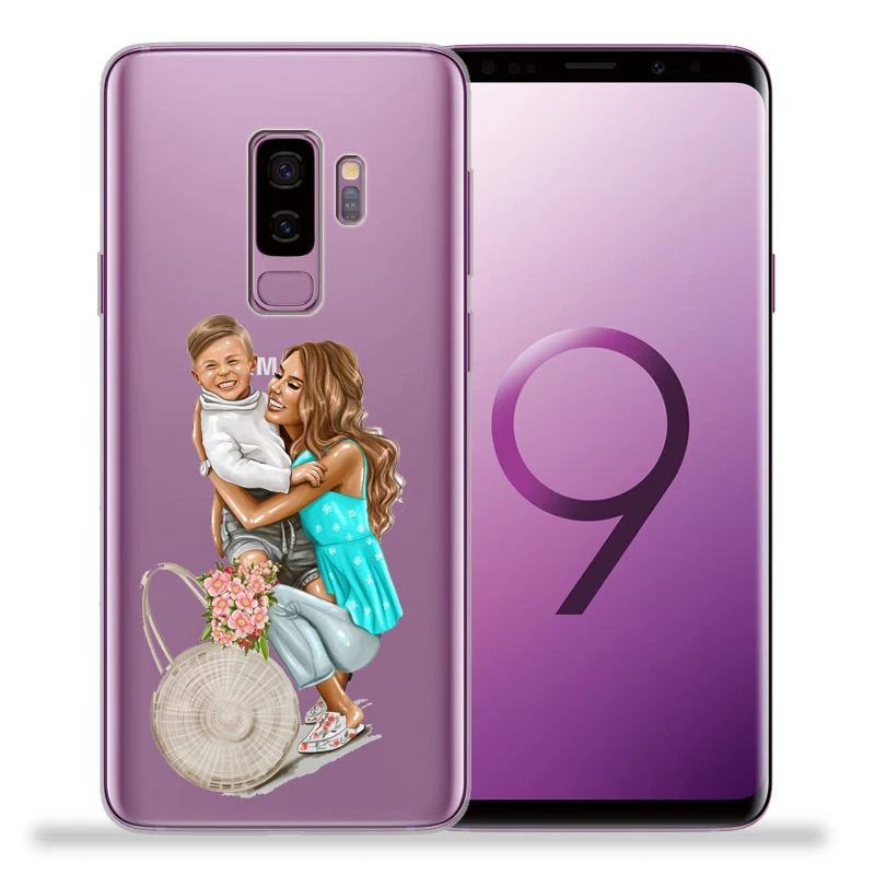 09 Модный чехол для телефона с изображением суперпапы мамы и дочки для samsung Galaxy S9 S8 S10 Plus S7 S6 Edge S10 Lite Note 8 9 Funda Etui - Цвет: 09