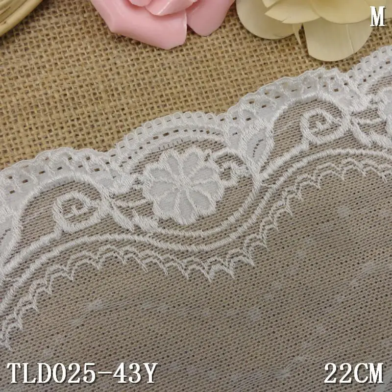 5 ярдов 22 см эластичная кружевная бейка цвета слоновой кости жаккардовый тюль