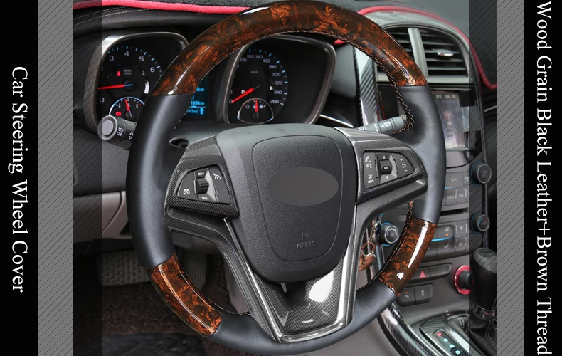 LQTENLEO под дерево черный кожаный чехол рулевого колеса автомобиля для Chevrolet Malibu 2011- вольт Camaro 2011- Aveo