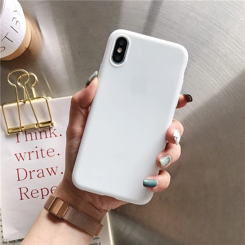 white case only Чехол для iphone x, xr, xs, max, ремешок на руку, силиконовый чехол s, для iphone 8, 7, 6, 6s plus, 5, 5S, se, держатель, подставка, ТПУ, задняя крышка - Цвет: white case only