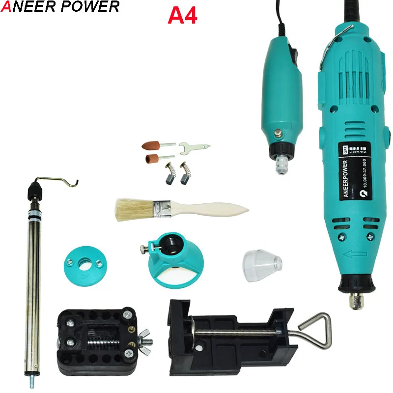 180 Вт Мини DIY дрель гравер Dremel Мини дрель машина гравировка ручка шлифовальный мини электрический DIY дрель роторный инструмент Полировка шлифовальный - Цвет: A4