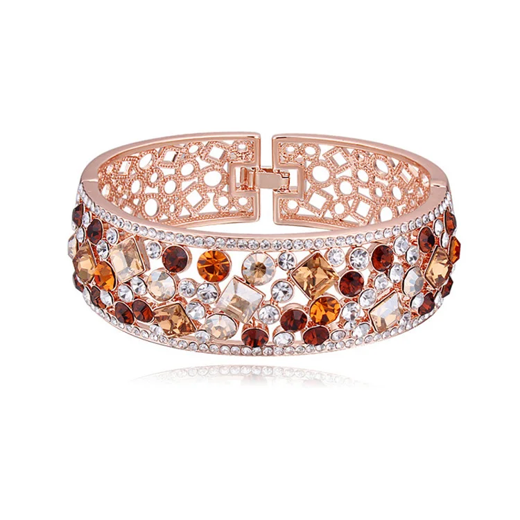 2 Новые стильные браслеты и браслеты Разноцветные кристаллы от Swarovski индийские женщины браслет Свадебное Украшение браслет Feminina - Окраска металла: 2