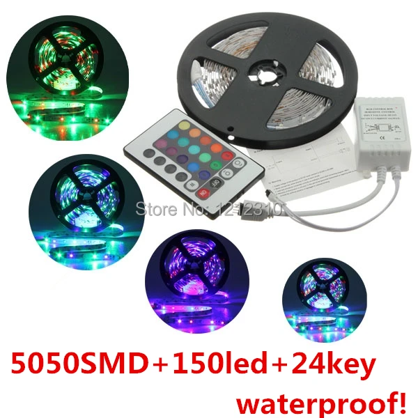 Светодиодная лента 5050SMD 12 В RGB 30 светодиосветодиодный s/M водонепроницаемая только