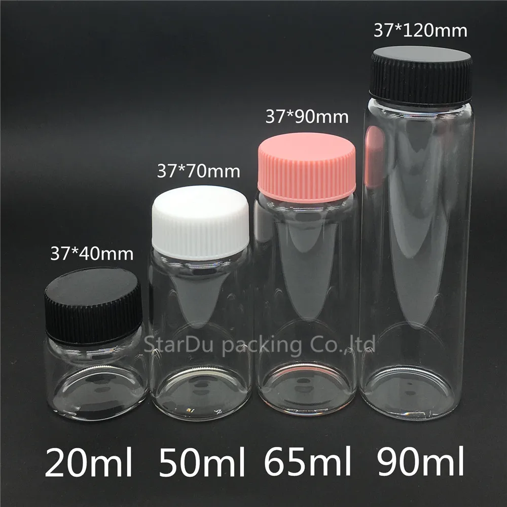 10pcs/lot 37*120mm 90ml Screw Neck Glass Bottle With Plastic Cap For Vinegar Or alcohol carft/storage Candy | Красота и здоровье