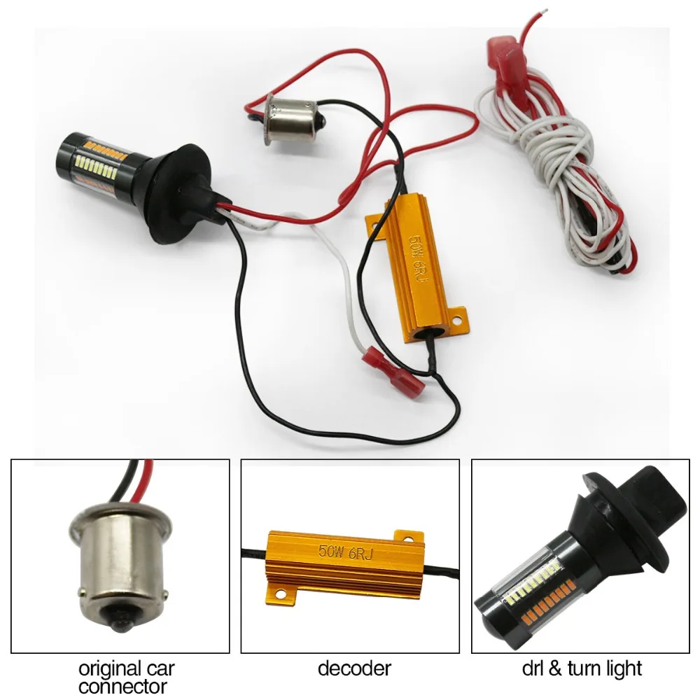 Комплект из 2 предметов 1156 p21w py21w 66smd светодиодный T20 W21W 7440 светильник дневного