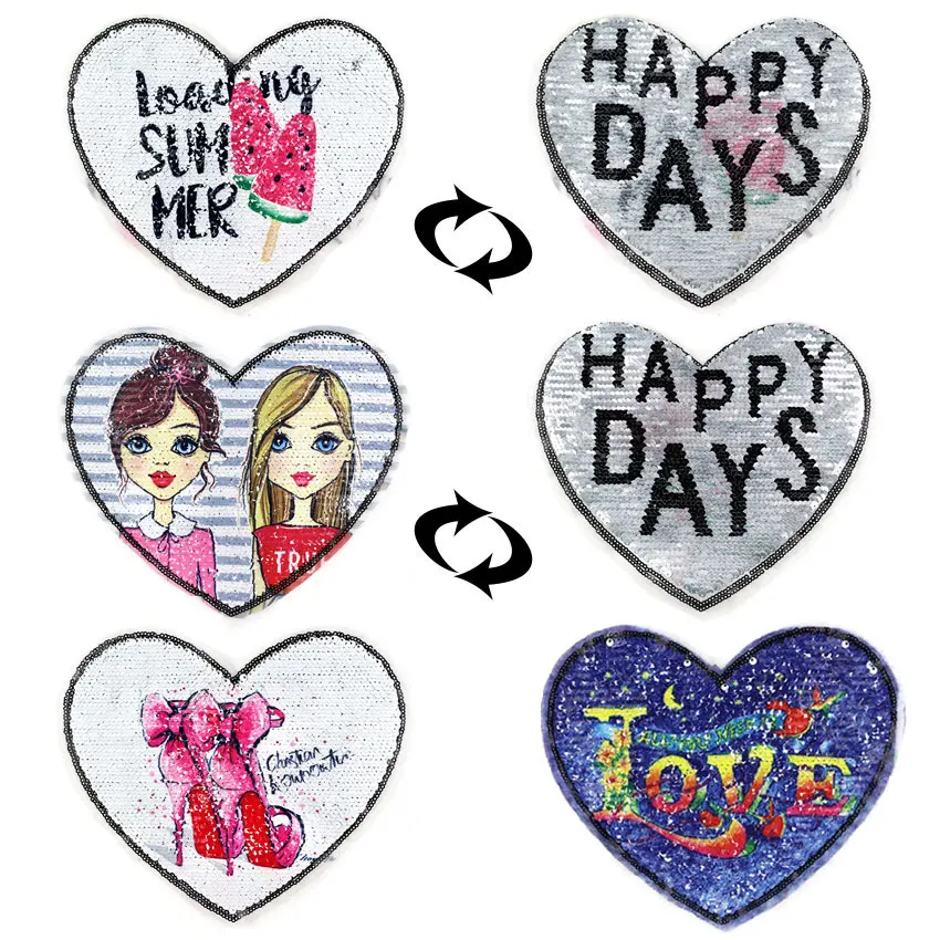 Ice cream alphabet flip double sided sequins patches rebersible change color patch for dress repair sew on clothing diy craft | Дом и сад