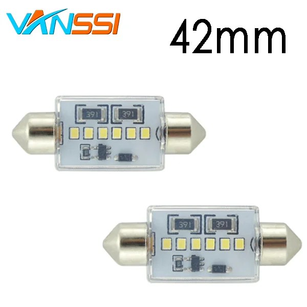 2x C5W led C10W лампочка DE3157 гирлянда внутренний светильник 31 мм 36 мм 39 мм 42 мм Canbus без ошибок 12 V-24 V 6000K белый - Испускаемый цвет: 42mm