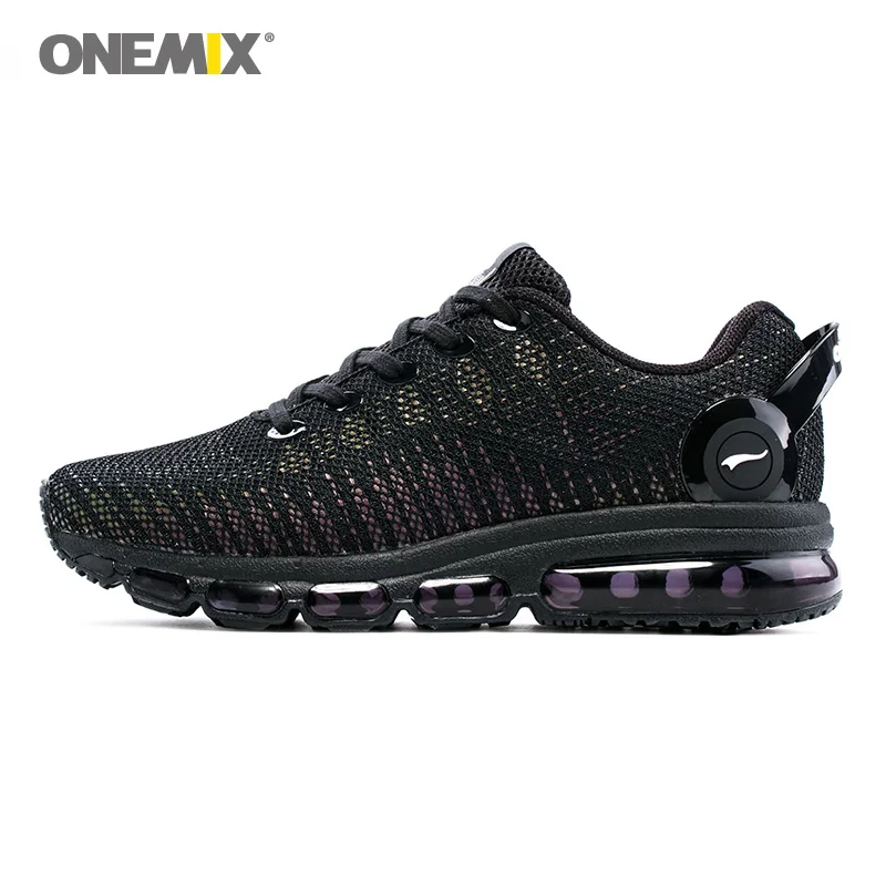 All Black L ONEMIX мужские кроссовки для женщин черная подушка Shox спортивные кроссовки Music III спортивные дышащие уличные Прогулочные кроссовки - Цвет: All Black L