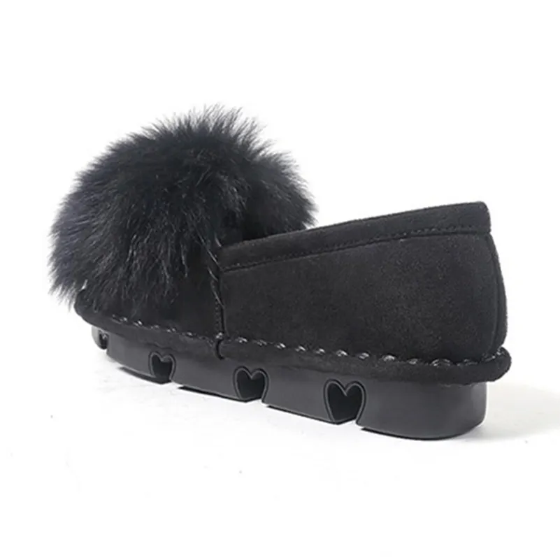 Женские лоферы FEDONAS теплые на плоской подошве с бантиком плюшевой подкладкой