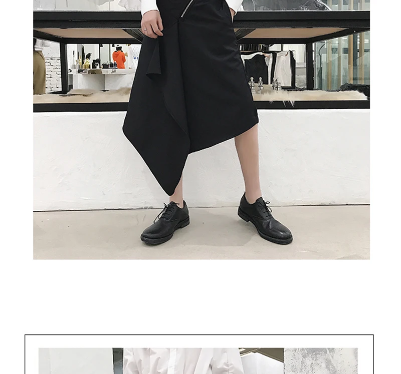 Шаровары Длинные мешковатые шорты мужские хип-хоп Короткие юбки Kilt Harajuku бермуды Masculina повседневные свободные мужские шорты одежда для панк-рейва S6T7