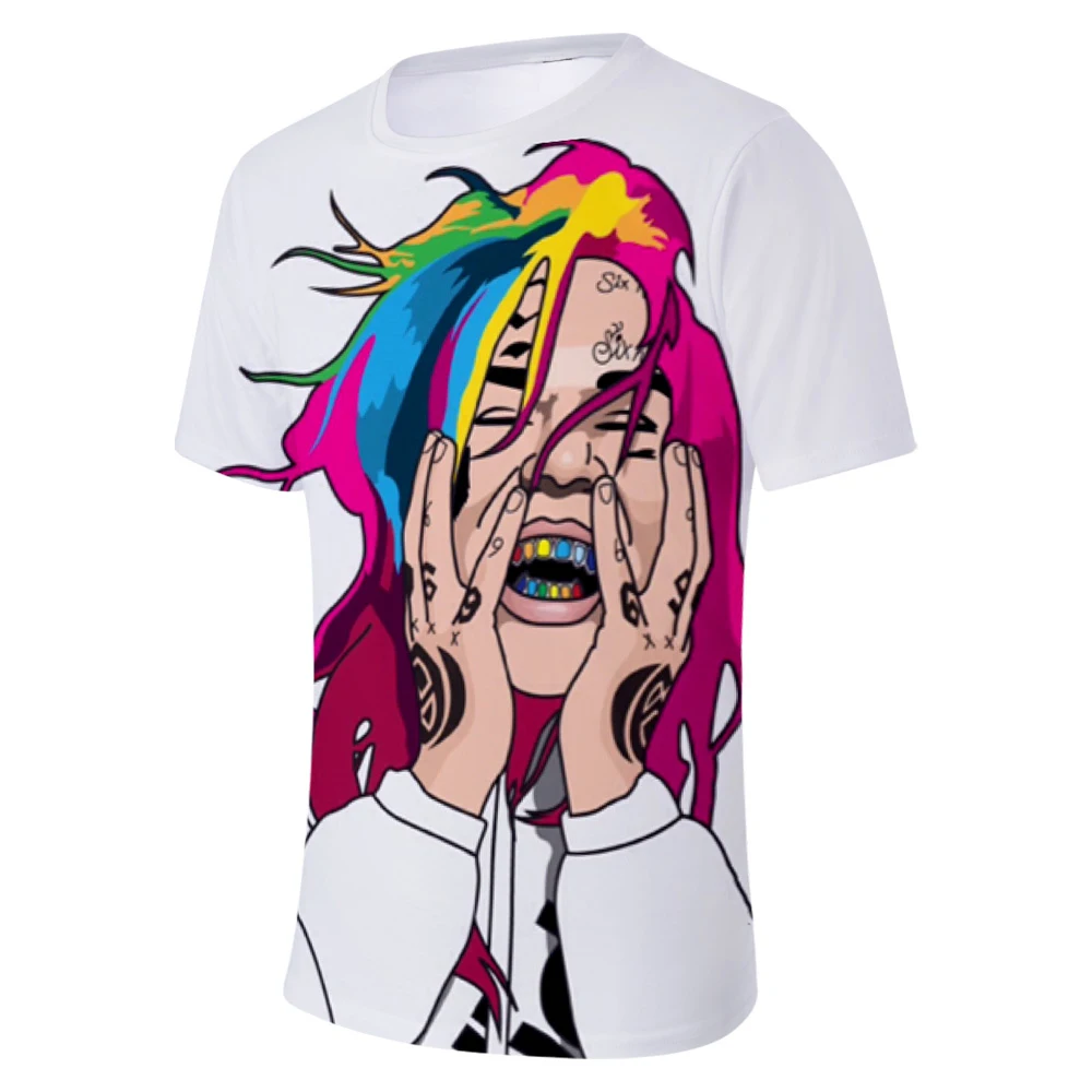 Женская/мужская футболка с 3D принтом 6IX9INE Повседневная коротким рукавом в стиле
