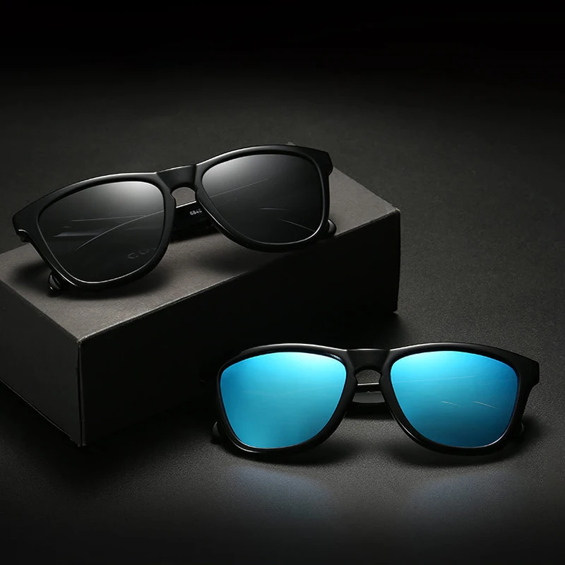 Fashion Classic Square Sunglasses Men Retro Polarized UV400 Mirror Lens Sun Glasses Transparent Eyeglasses Women with Zip Case