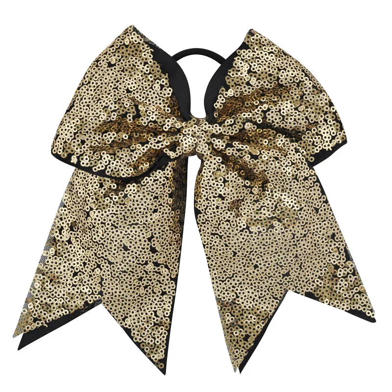 10pcs 7 Inch DIY Large Ribbon Hair Bows High Quality Sequins Sweet Children Girls Hairbow Elastic Bands Accessories | Аксессуары для