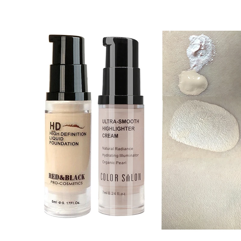 Красно черный хайлайтер Жидкий тональный крем для макияжа грунтовка глаз темные