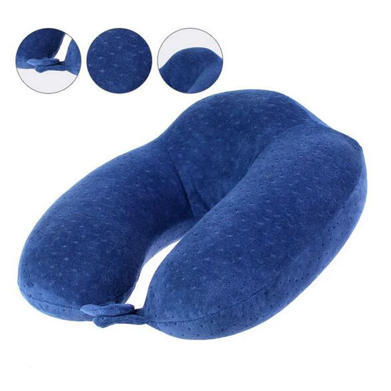 Вельветовая подушка для здоровья Ushape путешествий удобная с эффектом памяти шеи