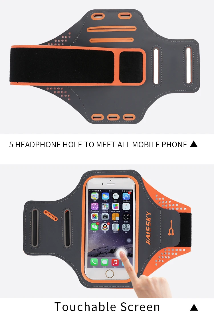 Спортивная повязка Haissky для iPhone X, 8, 7 Plus, 6, 6 S, сенсорный экран, для бега в спортзале, чехол на руку для samsung S9, S8, huawei, P20, P10, P9 Lite