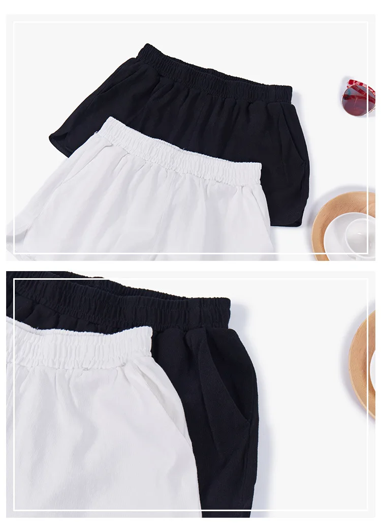 Хлопковые женские штаны пижамы для девочек шорты для сна с эластичной лентой короткие свободные однотонные летние Пижамные штаны для отдыха для подростков