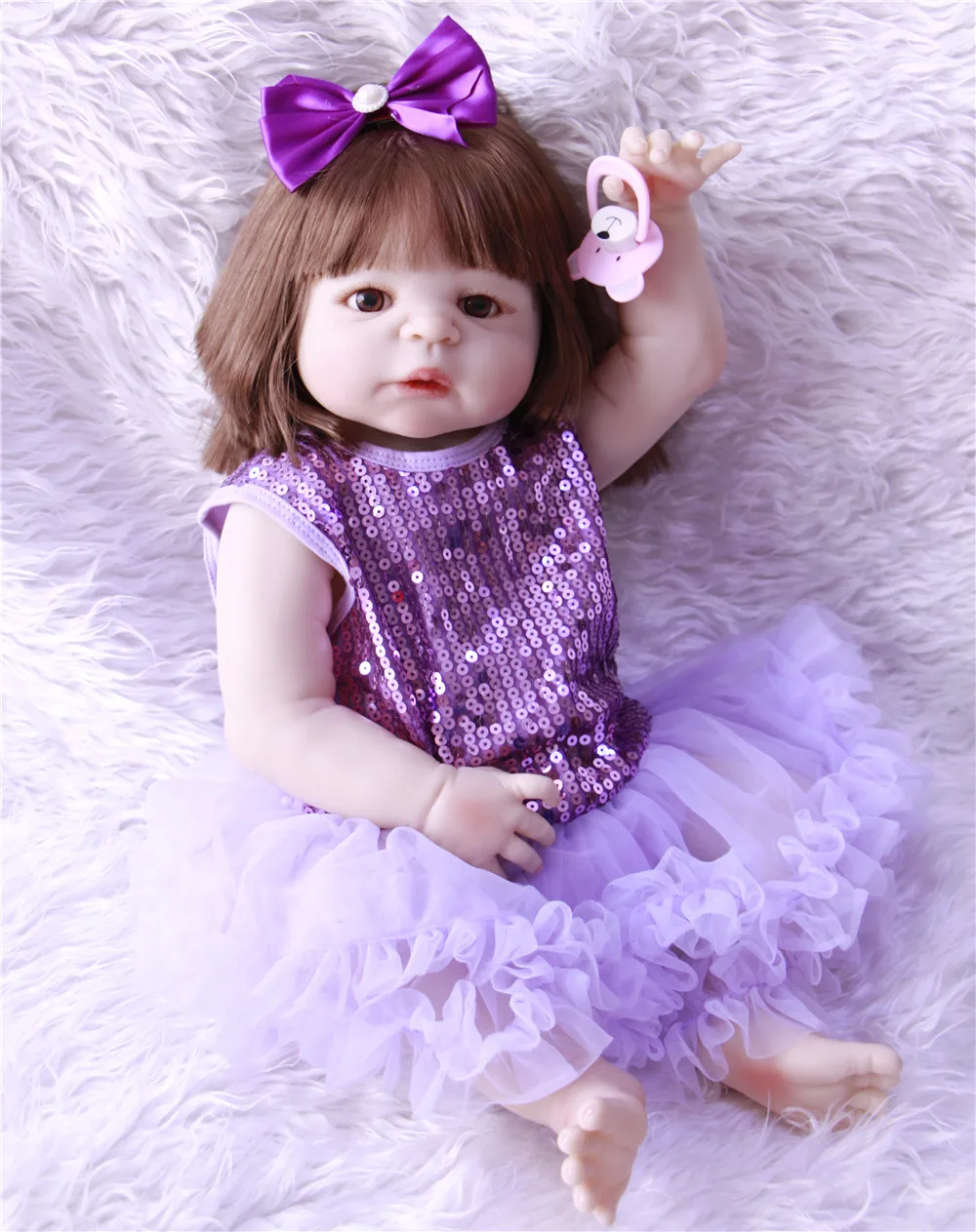 Полноразмерная силиконовая кукла-реборн 55 см детские игрушки Реалистичная