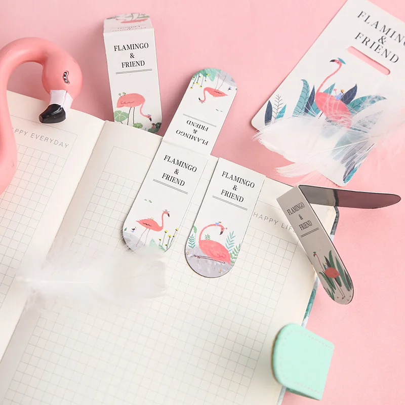 1 шт. милые закладки в виде фламинго Kawaii новинка магнитные для книг детей Подарки