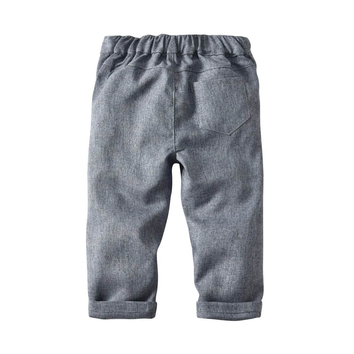 4pc Cotton Children Clothes Set White Long Sleeves T-shirt+ Vest+Bow Ties+Gray Pants Boys Gentlemen Costume Suits 2-6T |