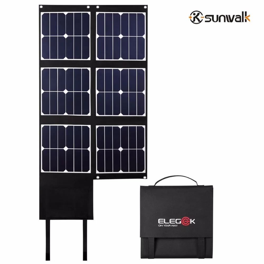 Складная солнечная панель ELEGEEK 80 Вт USB + DC Выход портативная для телефона ноутбука