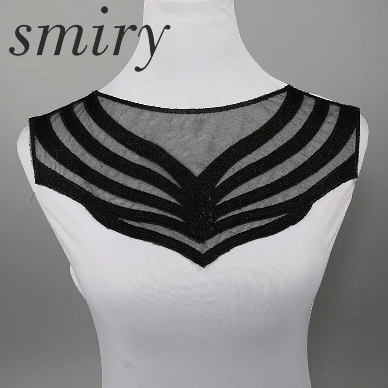 Smiry из полиэстера с вышивкой сетчатый органза бахрома кружевной воротник