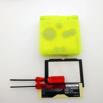 Clear yellow 10cs/лот для GBA SP светящийся в темноте GITD светящийся прозрачный желтый синий корпус для nintendo Gameboy Advance SP консоль - Цвет: Clear yellow