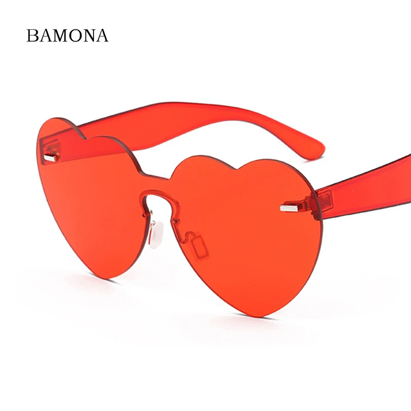 BAMONA 2018 Новая любовь сердце солнцезащитные очки Для женщин Винтаж прозрачные