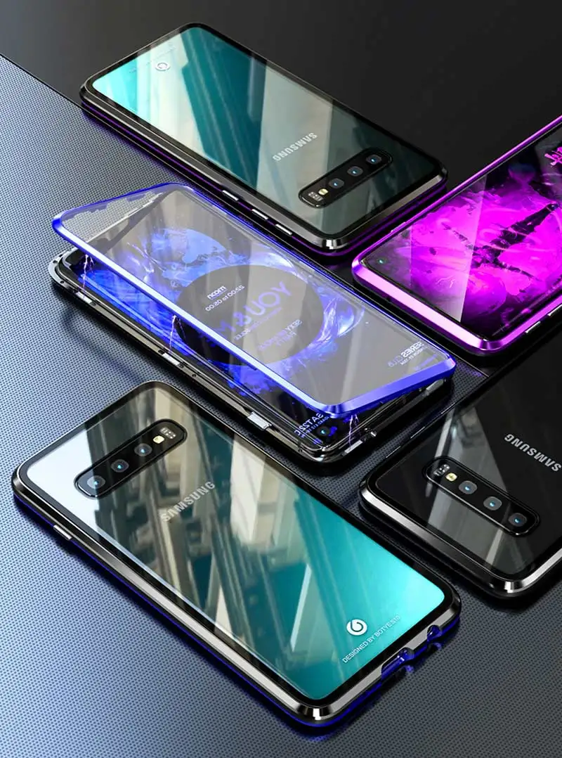 BFOLLOW 360 магнитный чехол для samsung Galaxy S10 Plus 5G S10 Edge Note 9 8 10 Plus S8 S9 с двойным стеклом