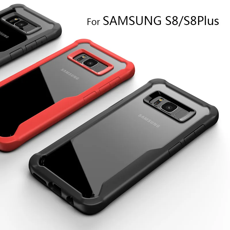 Для samsung Galaxy S8 случае Роскошные HD прозрачный PC задняя крышка w/Soft ТПУ Рамка Тонкий