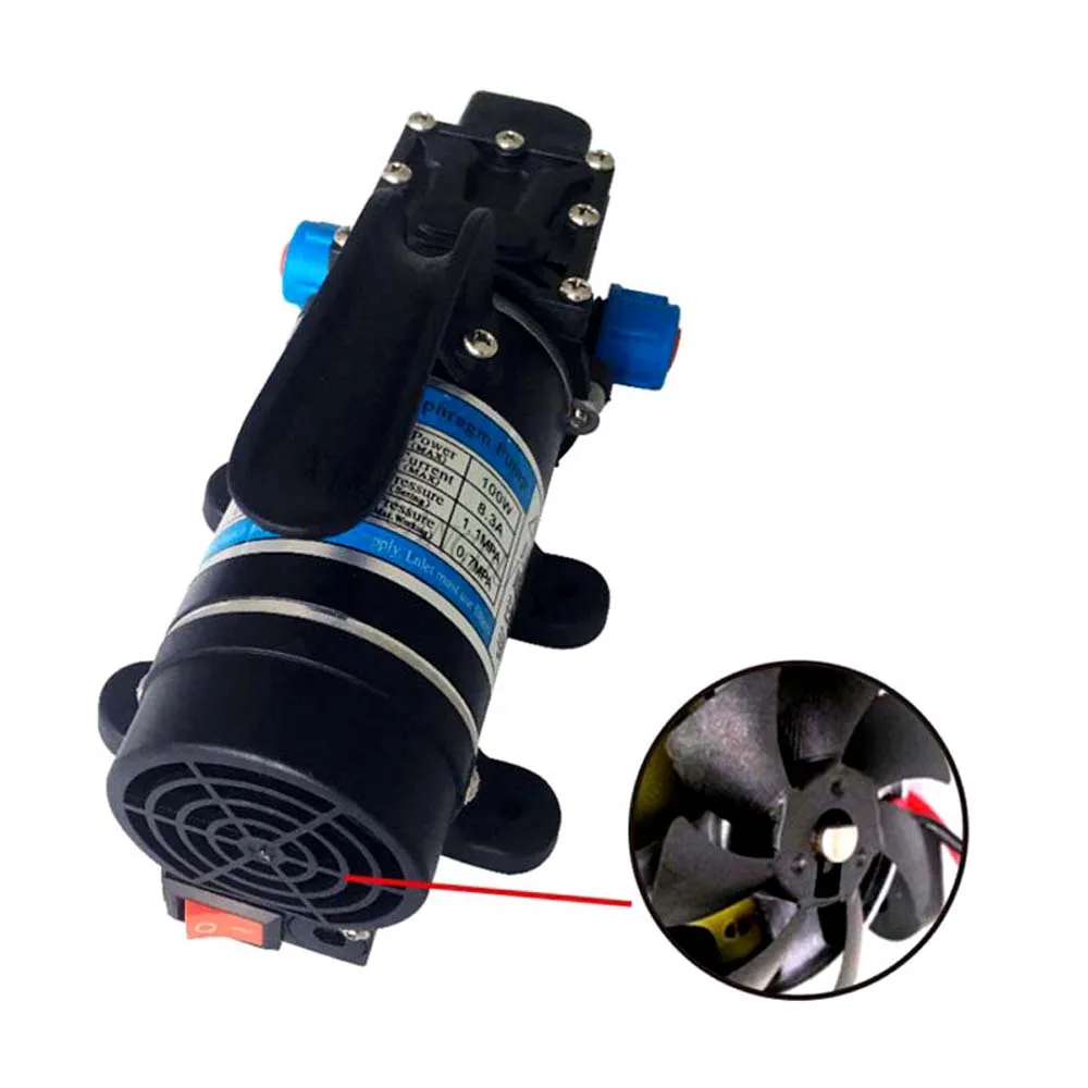 100 w 8L/мин 12 v 24 V Автоматический водяной насос давления на радио управлении, мини воздушеный насос постоянного тока самовсасывающий насос