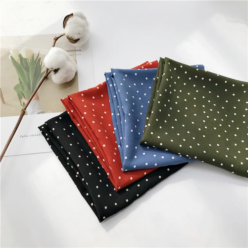 

Luna&Dolphin Women Square Scarf 70x70cm Handkerchief Black Dot Geometry Print Scarves Grey Plaid Headbands Spring Small Bandana
