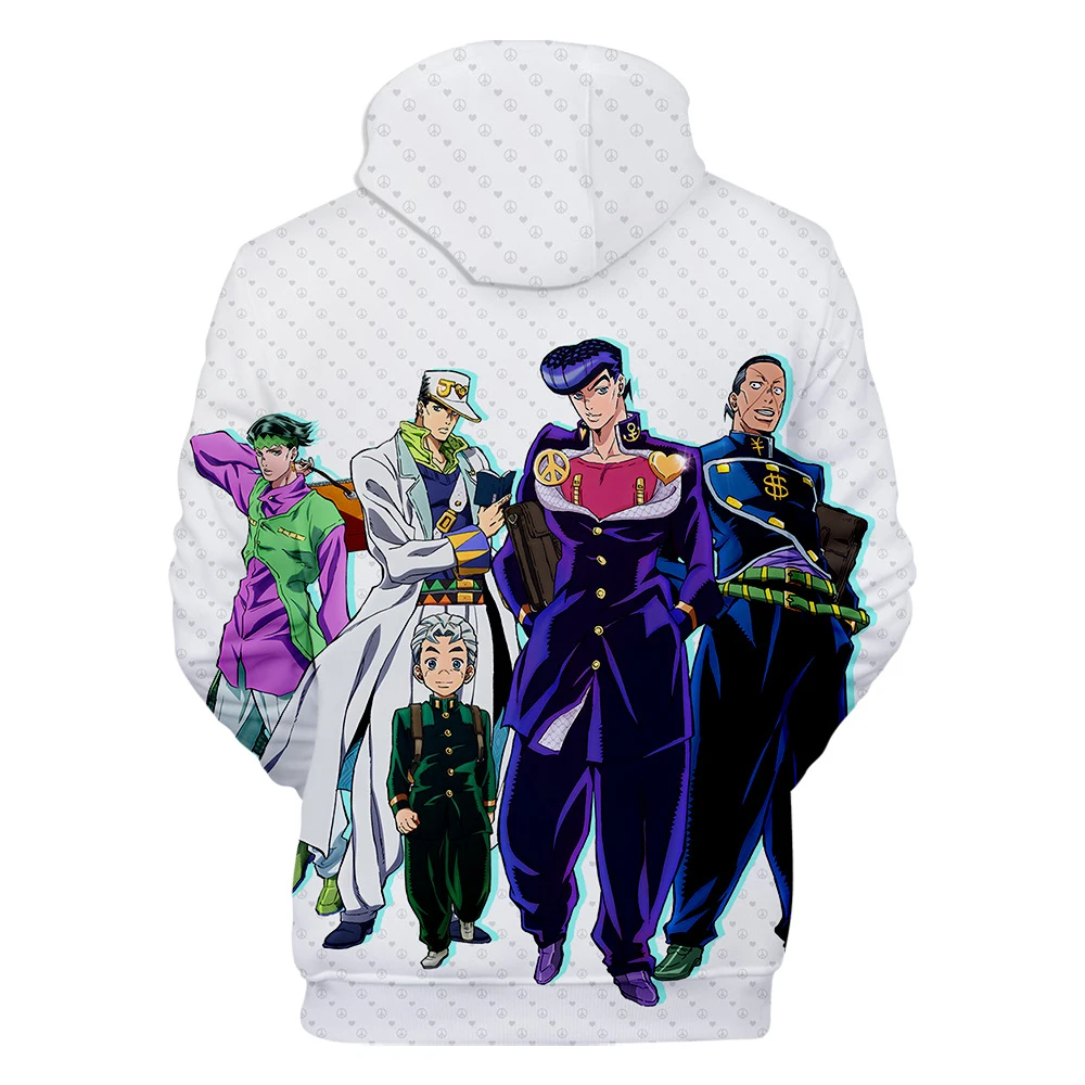 Осенние толстовки JOJO для мужчин и женщин, уличная мода, принт 3D, толстовки с капюшоном JOJO, 3D толстовки, топ для мужчин, пуловеры больших размеров