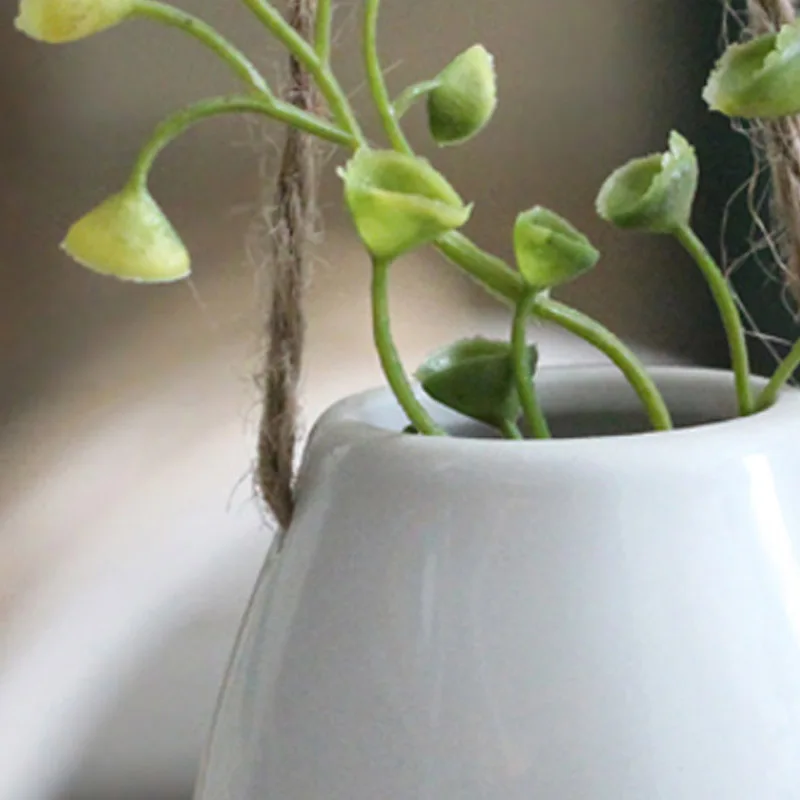 Подвесной горшок для суккулентов керамический зеленый дом дома и сада домашний