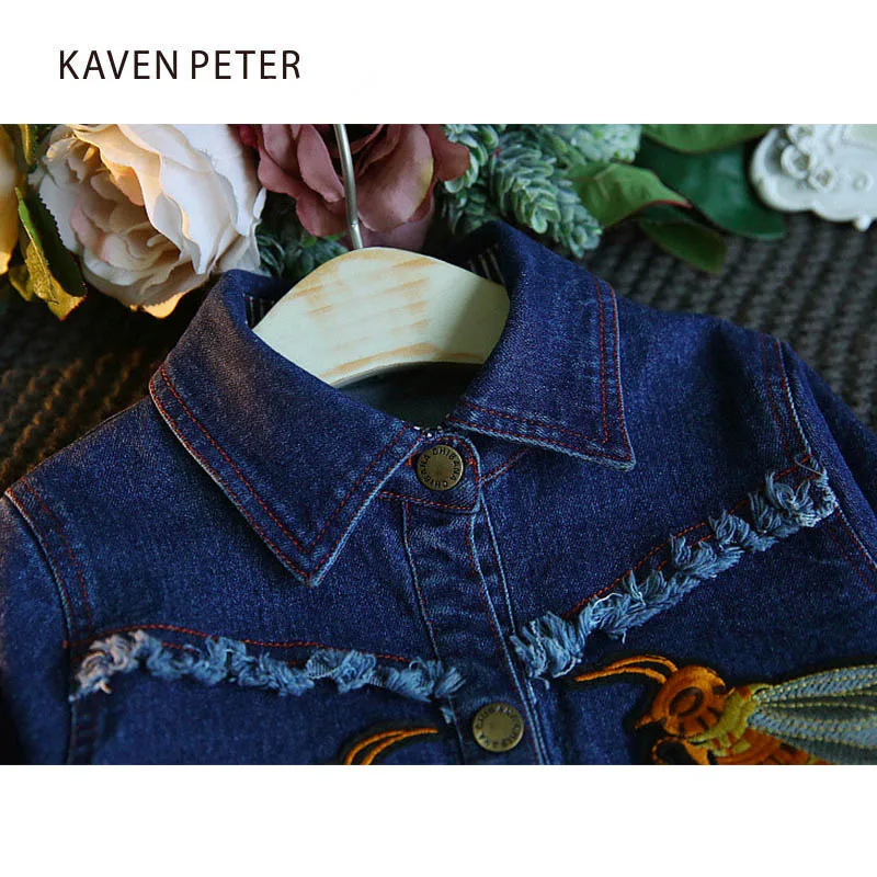 2018 г. Осеннее платье из джинсовой ткани джинсовое с длинными рукавами для девочек