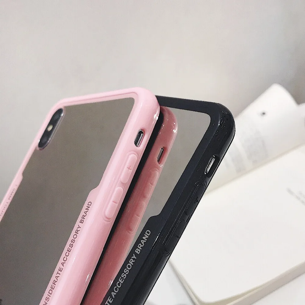 EVANKALX зеркальный чехол для iPhone X XR XSMAX мягкий полиуретановый край чехлы телефонов 6