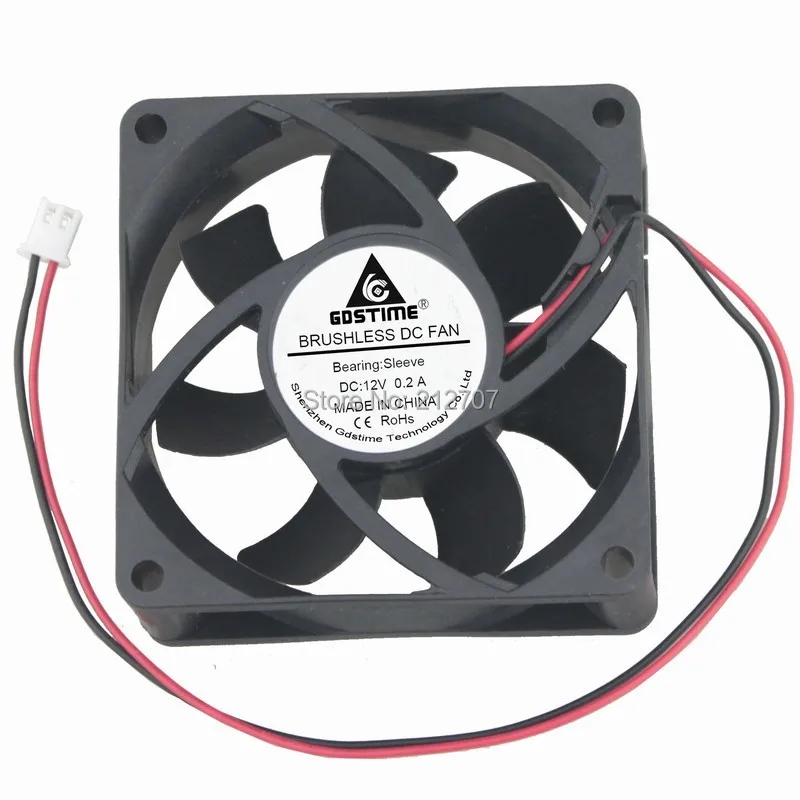 50 шт./лот Gdstime 12 В 2Pin 70 мм 25 7025S DC Компьютерный Вентилятор охлаждения|cooling fan|dc cooling