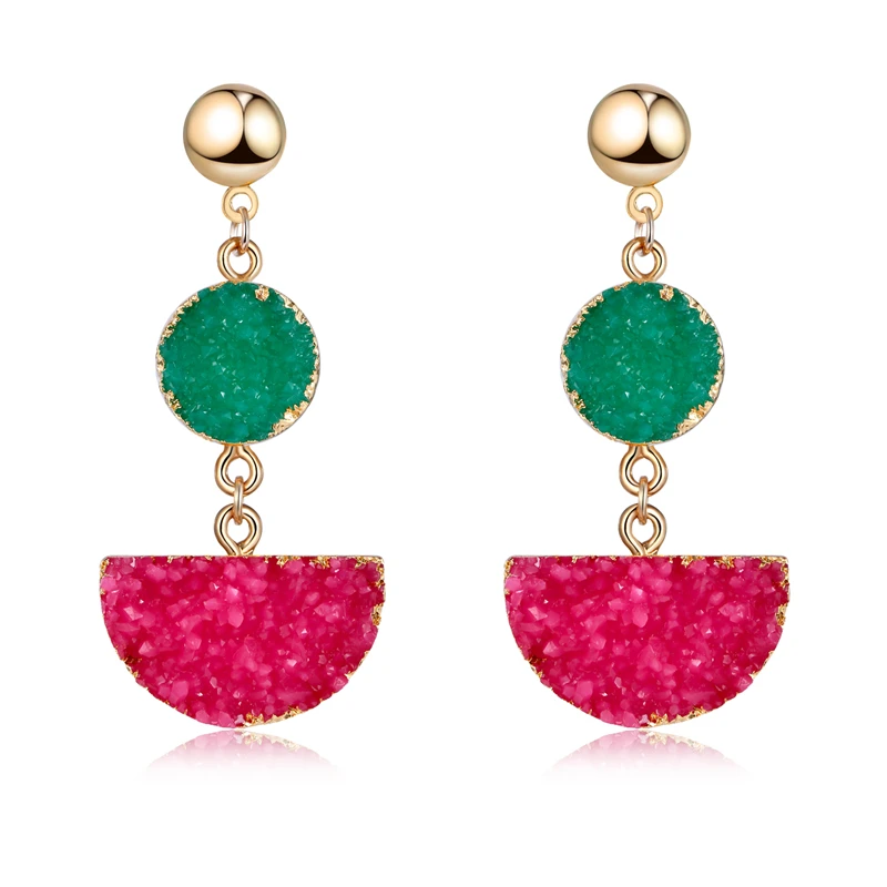 Серьги Dayoff в европейском стиле ручной работы из смолы женские ювелирные изделия круглые полукруглые серьги длинные серьги