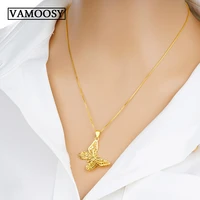 flawless female women necklace choker top 100 24k gold necklace butterfly pendant exquisite necklace no chain 2018 bride gifts