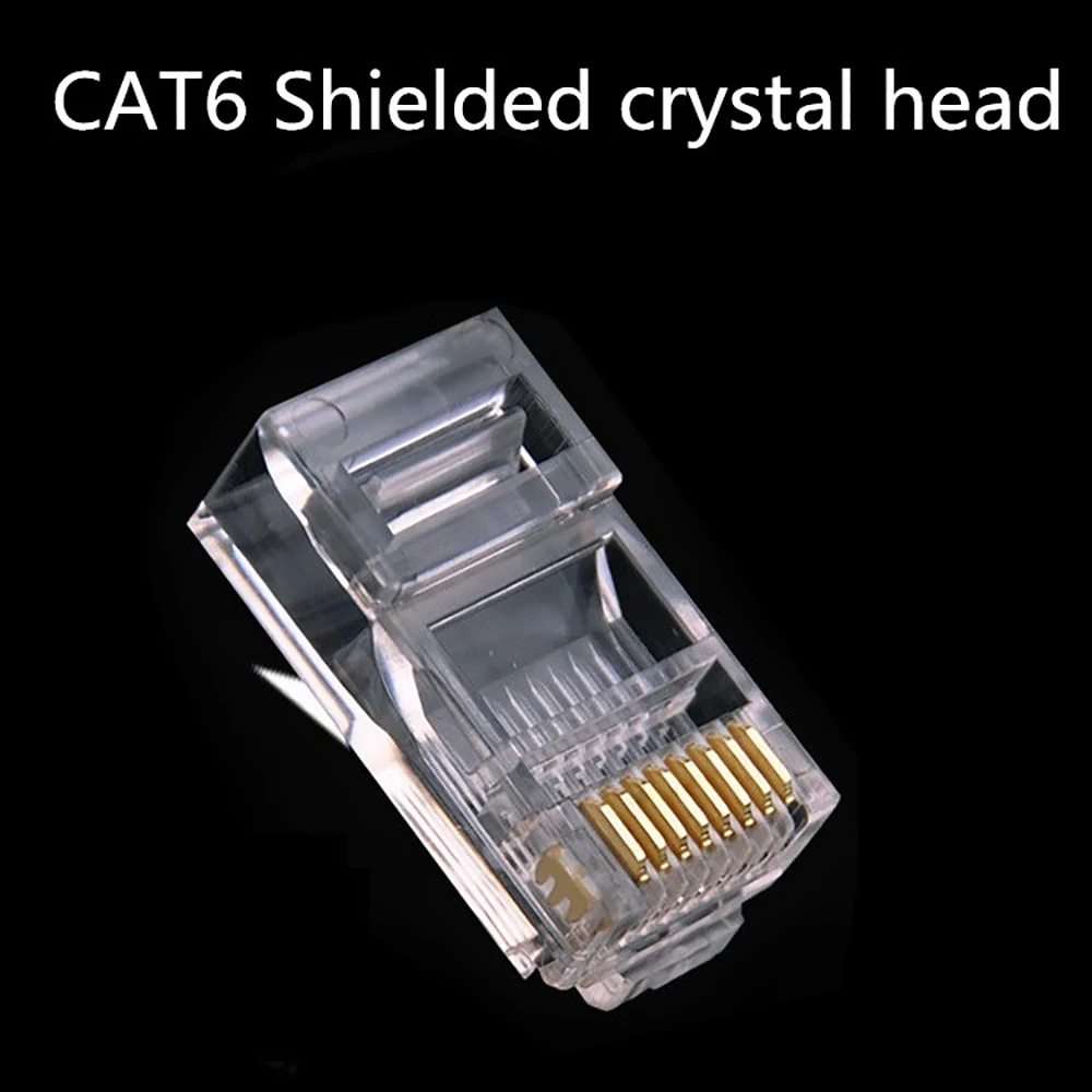 10 шт. CAT6 RJ45 Разъем модульный разъем для компьютера UTP Ethernet кабель позолоченный