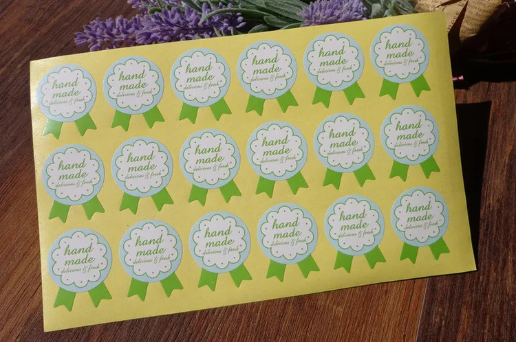90 шт. зеленые наклейки ручной работы для медалей и тортов герметичная наклейка