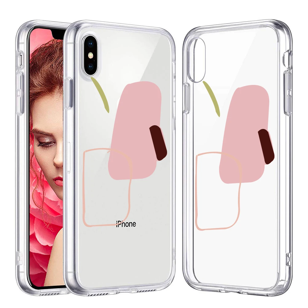 Clear Soft Silicone Phone Case for iPhone X XS MAX XR Shockproof Protective Cover Shell Simple Geometric Painting Pattern Funda |