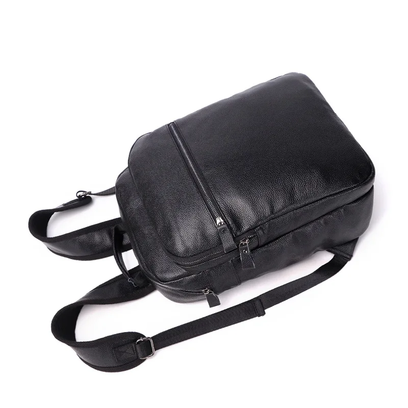 100% Genuine Leather Men Backpacks Fashion Real Natural New Brand Student Backpack Boy Luxury black Computer Laptop Bag | Багаж и сумки