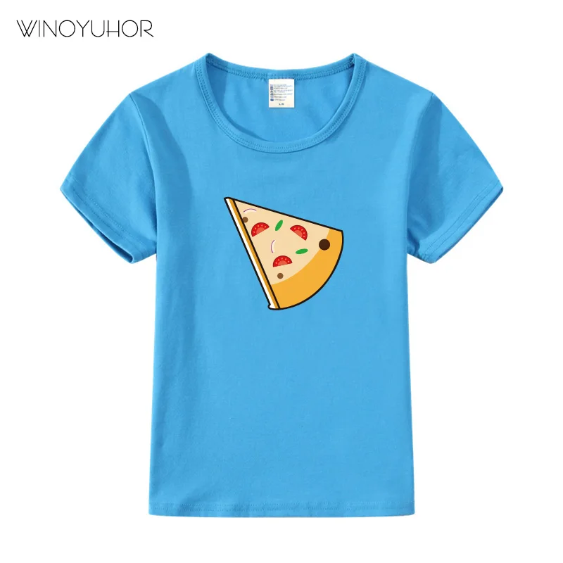 

T-shirt For Kids Girl Boy Costume 2020 New Summer Short Sleeve Tee Cartoon Pizza Print T Shirt For Baby Children
