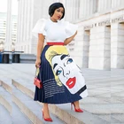 Женская модная летняя юбка 2021, плиссированная юбка, эластичная Женская юбка, модные юбки в виде комиксов