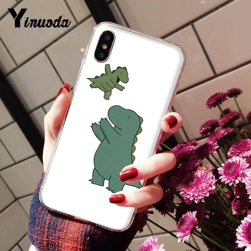 Милый мягкий чехол для телефона Yinuoda с мультяшным динозавром фото на заказ iPhone 8 7 6
