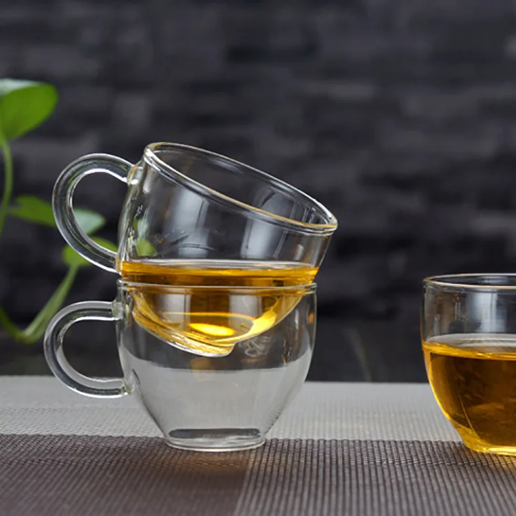 6 шт. стеклянная чашка с блюдцем 80 мл термостойкая посуда для дома офиса бара